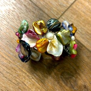 Bangle handmade seashells handpaunted